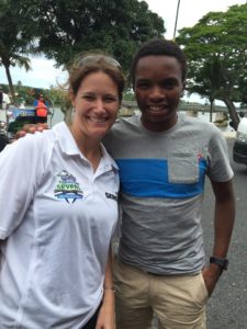 International Referee Rasta Rashivenge & Fiji Coral Coast 7s Competition Manager Katja Imholz.