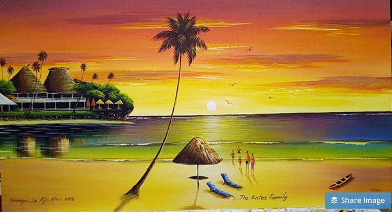 A picturesque scene painted by Timoci Sokiwasa. Photo: Charles Chambers